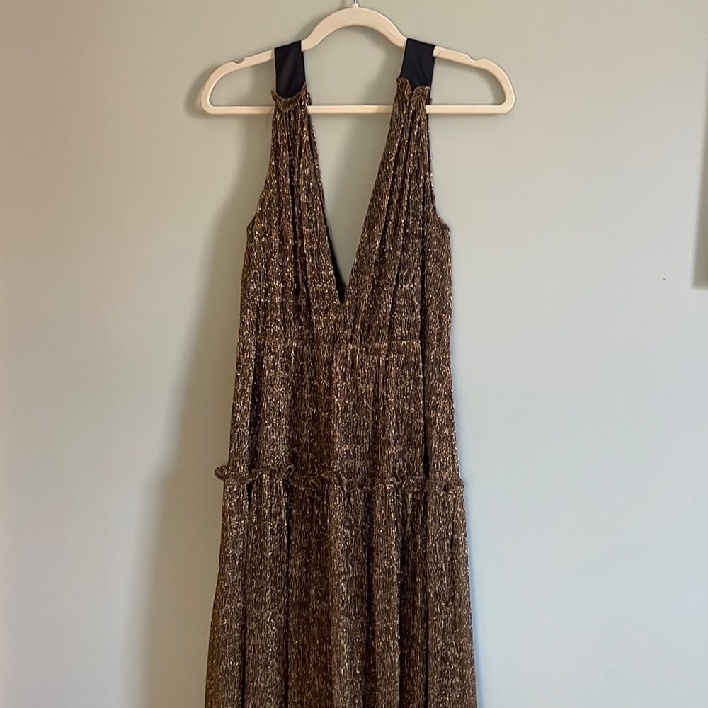 Gold long sparkly dress!